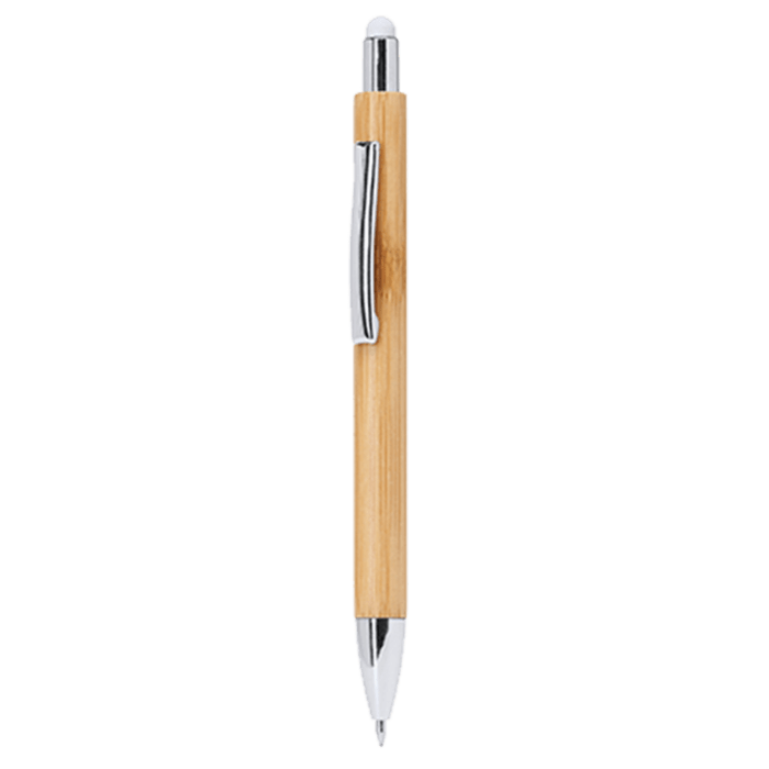 stylo bambou métal blanc
